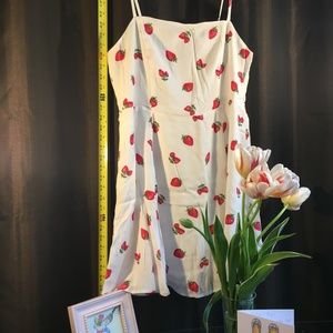 Strawberry print lined dress